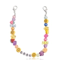 Colorful beaded shoe charm chain with COOL letter beads and acrylic fruit pendants - Multicolor Beaded (White K)