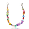 Colorful Y2K shoe chain with fruit slices, smiley faces and stars on silver lobster clasps - White K/Silver