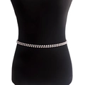 Elegante catena in vita a doppio strato con perle finte per donna e dettagli in metallo dorato - Oro