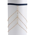 Elastische beenketting met gouden schakels en heldere kristalstenen voor dames - Goud (ZW3420 Goud)