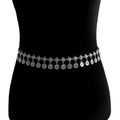 Silver vintage coin body chain with medallion fringe and minimalist metal links - Steel