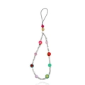 Colorful fruit bead phone lanyard with watermelon and strawberry charms on a white background - Summer Style Fruit Beaded Style(ZW2396)
