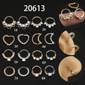 Nasenring-Set mit Zirkonia Herz- und Mondformen in Gold und Silber Überzug - Blütenblatt-Stil (1#) / Gold