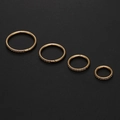 Golden 316L stainless steel hinged hoop earrings with pavé zircon in four sizes - 10mm / Gold