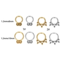 1.2mm stainless steel nose and cartilage rings with zircon and bead designs in gold and silver - 8mm / Beaded Style (1#) / Gold