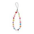 Colorful beaded phone lanyard with pearls and handmade fruit charms for women - Mixed Fruit Floral with Artificial Pearl Style(ZW2949)