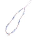 Handmade beaded phone strap with lavender heishi beads, pearls, and blue faceted gems - Light Purple Artificial Pearl and Clay Style(ZW246)