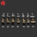 Piercings d'oreilles en argent 925 avec cristaux de moissanite en or et argent - Style Croix (1#) / Argent