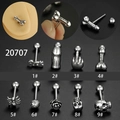 Lot de bijoux de piercing en acier inoxydable avec tête de mort et style rebelle - Style de Texte Rebelle (1#) / Argent