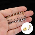 316L titaniumstalen oorknopjes met zirkoon vlinder en boze oog motieven - Kroonoogstijl (1#) / Zilver