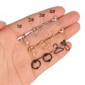 Set di orecchini a perno in acciaio 316L con stelle e grucce in oro e argento - Anello Stella (1#) / Argento