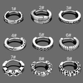 Gothic stainless steel earrings set featuring vintage cross and skull designs on gray base - Sun Flower Style (1#) / Silver