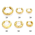 Collection of six elegant gold hoop earrings in round, heart, and textured designs - Small Classic Hoop (1#) / Gold