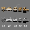 316L stainless steel dermal anchor tops with crown and dragonfly zircon designs 1.6x3mm - Vintage Dragonfly Shape (1#) / Silver