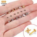 G23 Titan Labret Stecker mit Marquise-Zirkon in verschiedenen Formen von Hand gehalten - Doppel-Marquise-Blatt-Stil (1#) / Silber