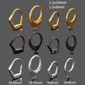 Boucles d'oreilles et anneaux de nez en acier inoxydable polis en argent, or et noir - 1#10mm / Argent