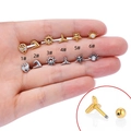 Pendientes de alien y estrella con piedras de circonita en acabados oro y plata - Estilo de Cabeza Alienígena (1#) / Plateado