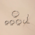 G23 titanium seamless hinged rings in 6mm to 12mm sizes for nose, ear and cartilage piercings - 1.2*6mm / Silver