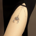 Vintage silver scorpion leg chain with elastic band and metallic tassel for women - Vintage Scorpion Pendant (ZW003 Steel Color)