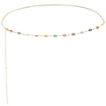 Catena da vita dorata con ciondoli a labbra in smalto colorato per stile da spiaggia - Stile Labbra Colorate (ZW043)