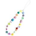 Cinturino per telefono in perline colorate con sorrisi, stelle e cuori in stile vivace - Stile Stella Viso Sorridente Colorato (ZW874)