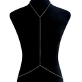 Sexy silver rhinestone body chain jewelry with Y-shape neck and waist design for beach party - Full Rhinestone Y-Shape Style (ZW1269 Gold)