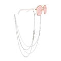 Silver multi-layer glasses chain with diamond infinity charm and pink sunglasses - Multi-layer Infinity Symbol Style (ZW963)
