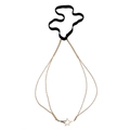 Sexy golden leg chain with black elastic band and rhinestone-studded star pendant - Gold Star Style (ZW1047)