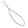 Correa de muñeca minimalista para móvil con conchas blancas y cuentas plateadas - Zw1691