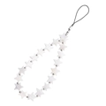 Correa de muñeca para móvil con cuentas de nácar blancas en forma de estrella - Estilo de Estrella (ZW1772)