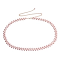 Catenina da vita a doppia fila di perle rosa chiaro con chiusura in metallo dorato regolabile - Rosa