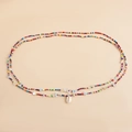 Detail of colorful beads beach body chain with natural shell pendant and star accents - Ethnic Style Mixed Color Conch (ZW287)