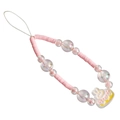 Bijou de téléphone en perles Heishi roses avec pendentif lapin et perles irisées - Style Pendentif Lapin Irisé Rose(ZW2504)
