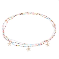 Bohemian multi-layer waist chain with colorful beads and golden starfish pendants - Multicolor Multi Layer Starfish Pendant (ZW1807)