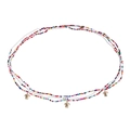 Colorful seed bead layered waist chain featuring three golden turtle charms for women - Multicolor Multi Layer Turtle Pendant (ZW1803)