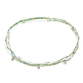 Three-layer bohemian waist chain featuring colorful seed beads and gold butterfly pendants - Green Series Multi Layer Butterfly Pendant (ZW1796)