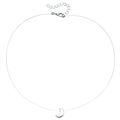 Minimalist invisible necklace featuring a silver crescent moon pendant on a clear nylon cord - Crescent Moon Style (ZW2871-1)