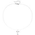 Minimalist silver cross pendant necklace with transparent thin fishing line for women - Cross Style (ZW2871-4)