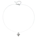 Minimalist heart pendant necklace with invisible transparent wire and adjustable clasp - Peach Heart Style (ZW2871-8)