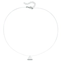 Minimalist transparent fishing line necklace with silver triangle pendant and adjustable clasp - Triangle Style (ZW2871-7)