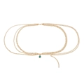 Cadena de cintura bohemia multicapa dorada con colgante de gota de piedra verde - Estilo Multicapa con Colgante de Gota Verde (B030)