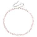 Elegante roze kristallen kralenketting met verstelbare zilveren karabijnsluiting - Roze