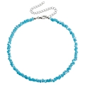 Handgemaakte hemelsblauwe kristallen ketting met verstelbare zilveren sluiting - Translucent Meerblauw