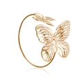 Elegant gold butterfly open cuff bracelet with detailed polished wings for women - Butterfly Open Bracelet (ZW2416) / Gold