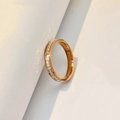 Minimalist eternity ring in rose gold finish with delicate sparkling zircon stones - US Size 5 / Single Row Zirconia Rose Gold