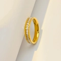 Elegant gold eternity ring with square-cut white zircons for a minimalist fashion look - US Size 5 / Single Row Zirconia Gold