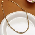 Moderne tweekleurige goud- en zilveren koordketting met een stevige karabijnsluiting - Tweekleurige touwketting
