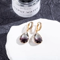 Detailed macro view of pear-cut gradient tourmaline earrings with micro-pave crystals - 11# (Gradient Purple)