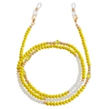 Beaded eyewear chain with yellow and frosted white spinel beads and gold lobster clasps - Yellow