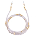 Lavender spinel beaded eyewear chain with gold spacers and silicone loops for women - Pink